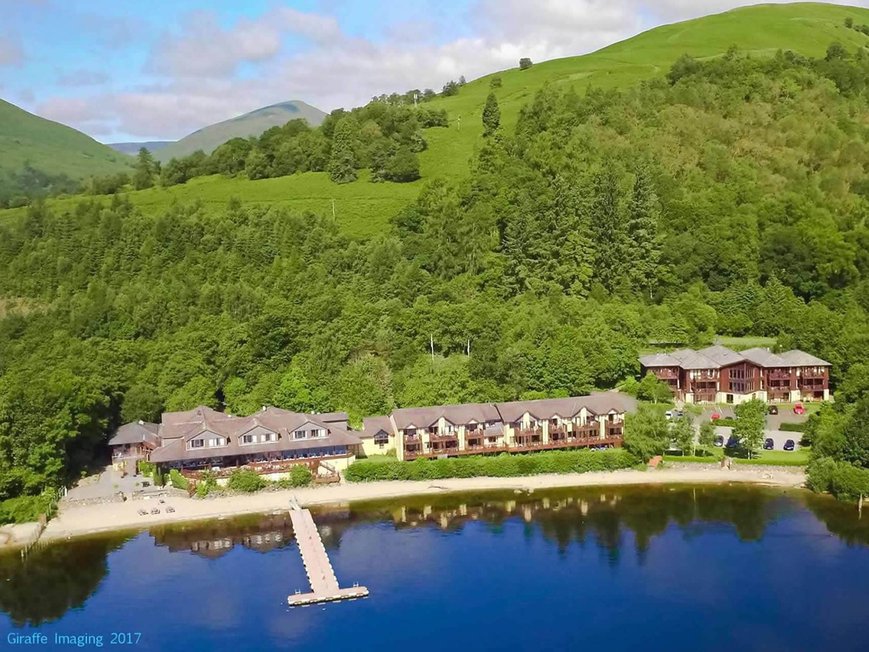 Lodge on loch lomond aerial