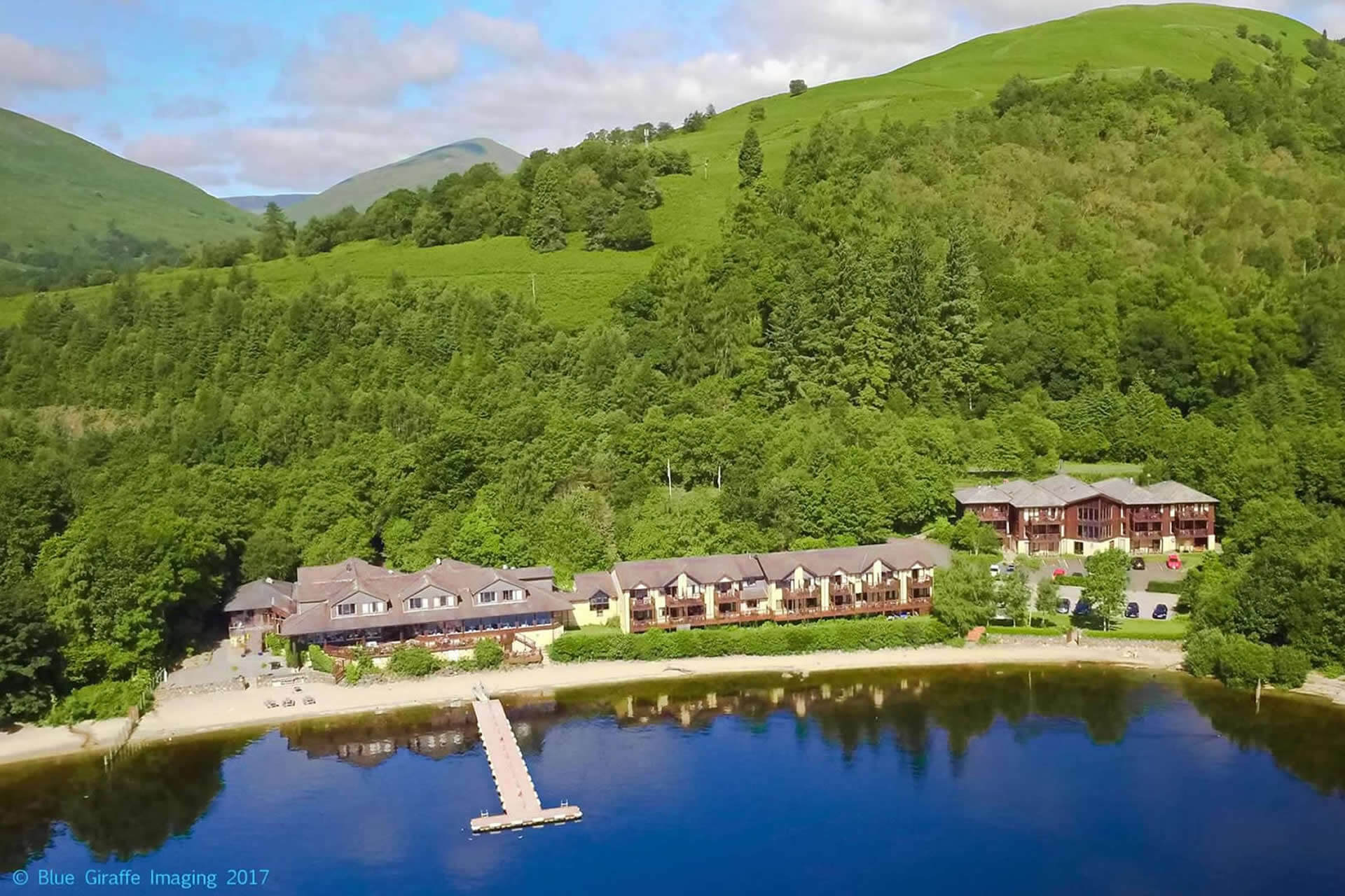 Lodge on loch lomond aerial