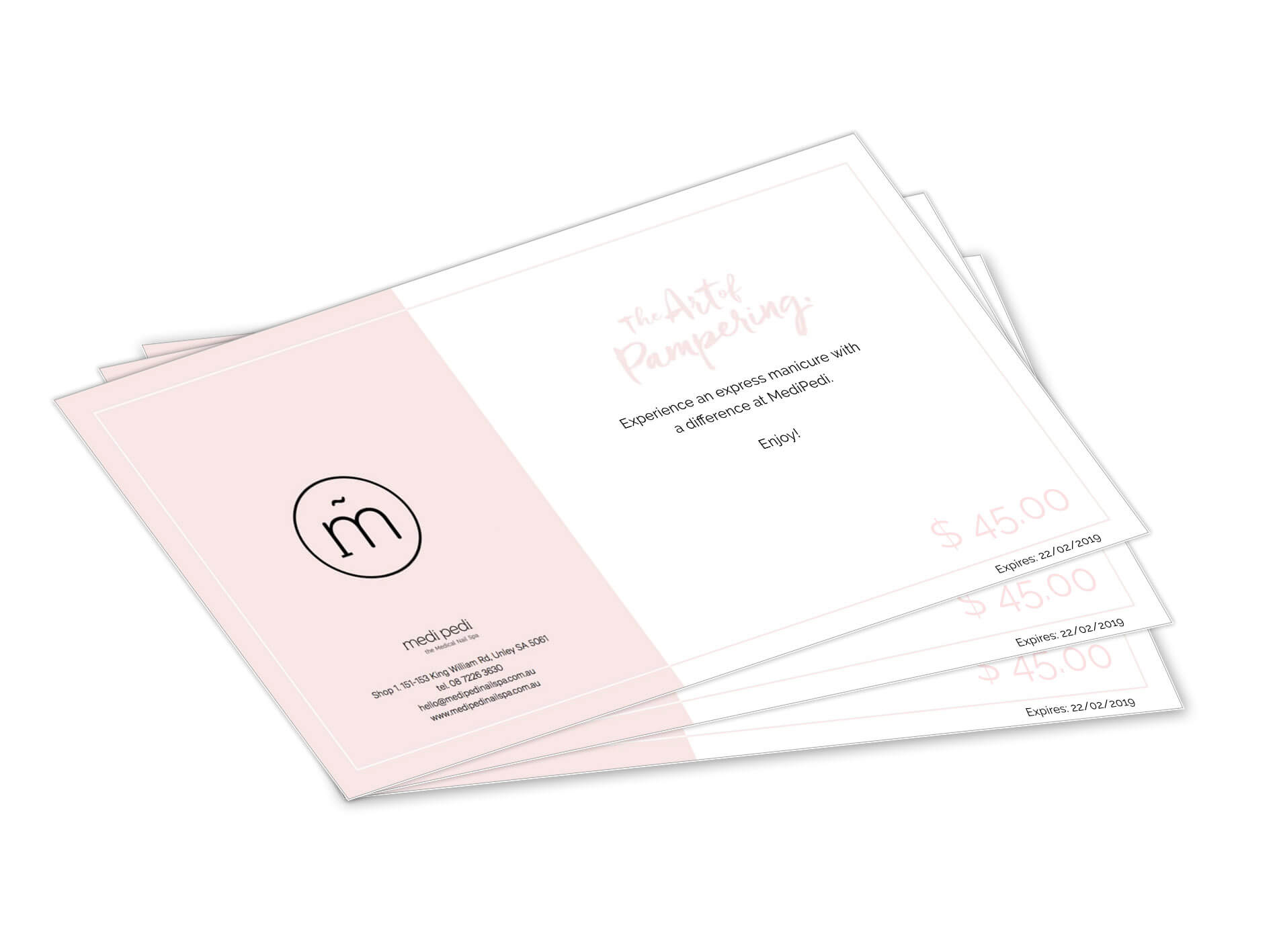 Voucher designs for medi-pedi spa