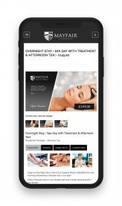 spa voucher on iPhone