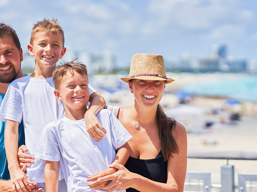 family at beach
