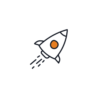 Rocket doodle representing growth and revenue performance
