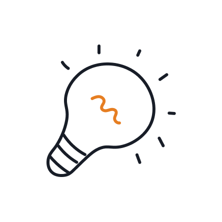 Lightbulb doodle representing ideas or insights