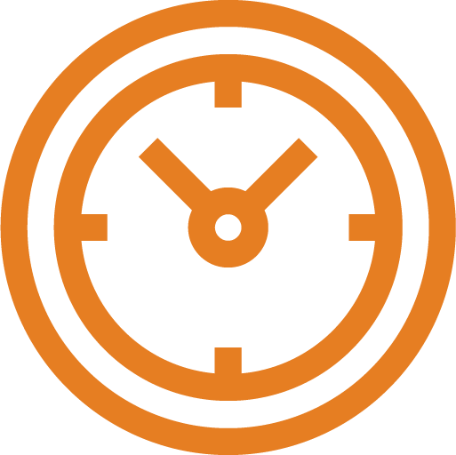 Clock icon in VoucherCart's brand orange
